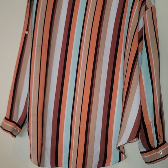 Forever 21 striped high low blouse - Picture 2 of 2